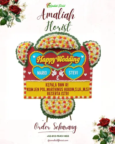 Karangan Papan Bunga Pernikahan di Lololakha